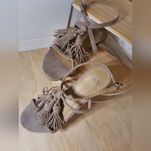 Marc Fisher Crystal sandals suede fringe tassel